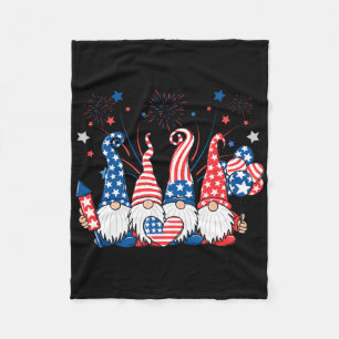 Patriottische Gnomen Fireworks Usa Independence Da Fleece Deken