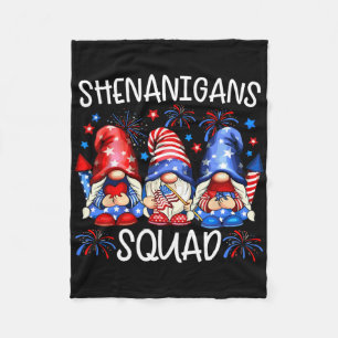 Patriottische Gnomes 4 juli Grappige Streken Vierk Fleece Deken