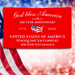 Patriottische God Bless America 250 Semi-quincente Spandoek