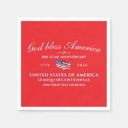Patriottische God Bless America 250 Semiquincenten Servet