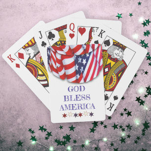 Patriottische God Bless America Bunting Pokerkaarten