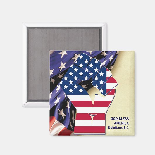 Patriottische GOD BLESS AMERICA Flag Magneet (Voorkant / Achterkant)