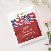 Patriottische God Bless America Red White Bunting Bedankzakje (Gezegeld)