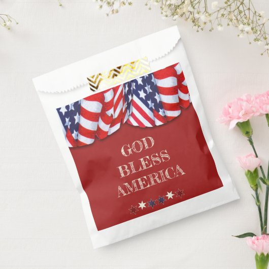 Patriottische God Bless America Red White Bunting Bedankzakje (Gezegeld)
