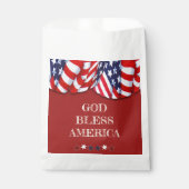 Patriottische God Bless America Red White Bunting Bedankzakje (Voorkant)