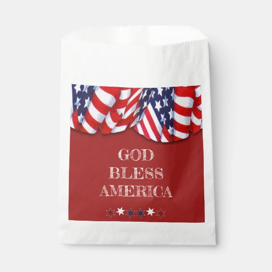 Patriottische God Bless America Red White Bunting Bedankzakje (Voorkant)