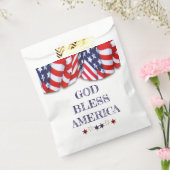 Patriottische God Bless America Red White Bunting Bedankzakje (Gezegeld)