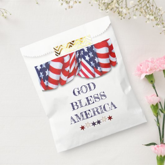 Patriottische God Bless America Red White Bunting Bedankzakje (Gezegeld)