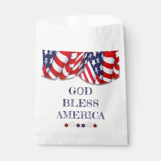 Patriottische God Bless America Red White Bunting Bedankzakje (Voorkant)