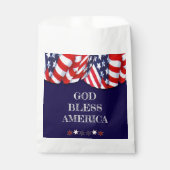 Patriottische God Bless America Red White Bunting Bedankzakje (Voorkant)