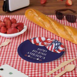 Patriottische God Bless America Red White Bunting Papieren Bordje