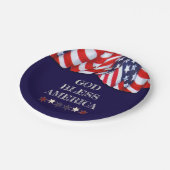 Patriottische God Bless America Red White Bunting Papieren Bordje (Gekanteld)
