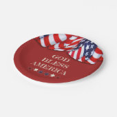 Patriottische God Bless America Red White Bunting Papieren Bordje (Gekanteld)