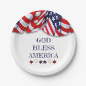 Patriottische God Bless America Red White Bunting Papieren Bordje (Voorkant)