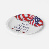 Patriottische God Bless America Red White Bunting Papieren Bordje (Gekanteld)