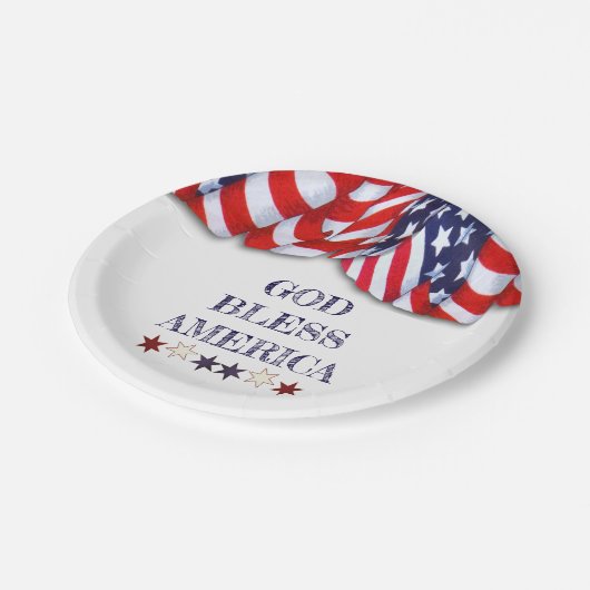 Patriottische God Bless America Red White Bunting Papieren Bordje (Gekanteld)