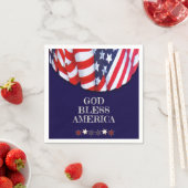 Patriottische God Bless America Red White Bunting Servet (Insitu)