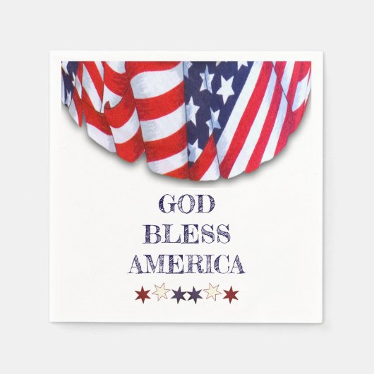 Patriottische God Bless America Red White Bunting Servet (Voorkant)