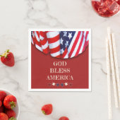 Patriottische God Bless America Red White Bunting Servet (Insitu)