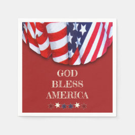 Patriottische God Bless America Red White Bunting Servet