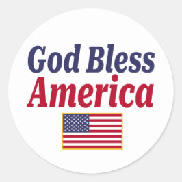 Patriottische God Bless America Vlag Ronde Sticker
