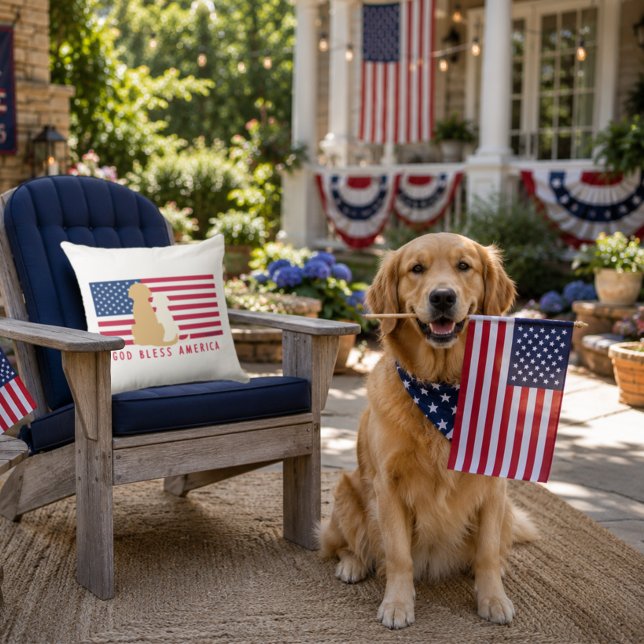 Patriottische God Bless America Worpkussen Kussen (Creator heeft geüpload)