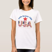 Patriottische God Bless USA / 4 juli Holiday T-shirt (Voorkant)
