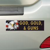 Patriottische "God, goud, Pistolen" bumpersticker (Op auto)