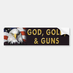 Patriottische "God, goud, Pistolen" bumpersticker