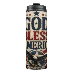 Patriottische God Zegen Amerika Thermosbeker