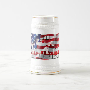 Patriottische God Zegen Amerika V.S.-Vlag Bierpul