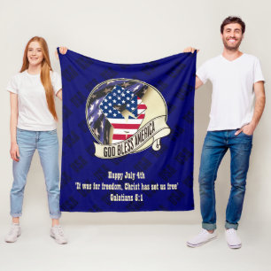 Patriottische GOD ZEGENE AMERIKA 4 juli Fleece Deken