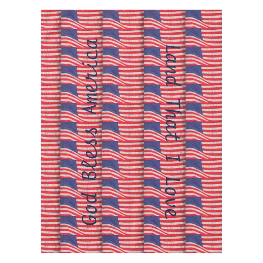 Patriottische God zegene Amerika Amerikaanse vlagg Tafelkleed (Voorkant)