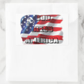 Patriottische God zegene Amerika Eagle en Vlag Rechthoekige Sticker (Tas)