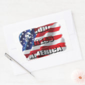Patriottische God zegene Amerika Eagle en Vlag Rechthoekige Sticker (Envelop)