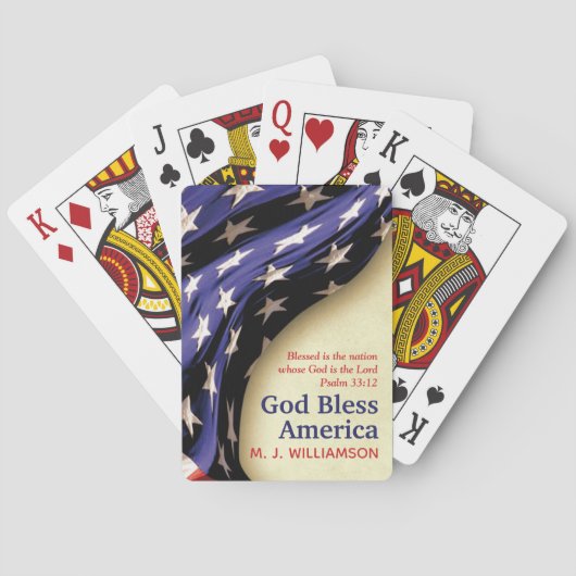 Patriottische GOD ZEGENE AMERIKA Gepersonaliseerd Pokerkaarten (Achterkant)