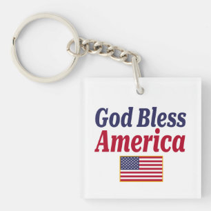 Patriottische God zegene Amerika Sleutelhanger