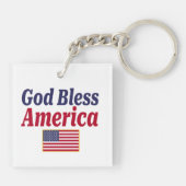 Patriottische God zegene Amerika Sleutelhanger (Achterkant)