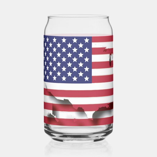Patriottische GOD ZEGENE AMERIKA Vlag Blikvorm Glas (Voorkant)