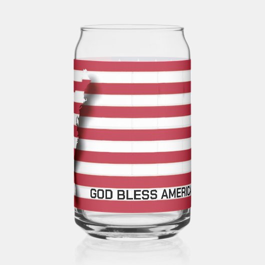 Patriottische GOD ZEGENE AMERIKA Vlag Blikvorm Glas (Achterkant)