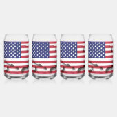 Patriottische GOD ZEGENE AMERIKA Vlag Blikvorm Glas (Voorkant)