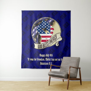 Patriottische GOD ZEGENE AMERIKA Wandkleed