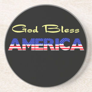 Patriottische God zegene Amerika Zandsteen Onderzetter