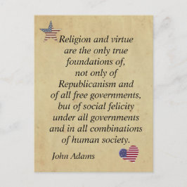 Patriottische godsdienstige prijsopgave John Adams Briefkaart