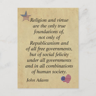 Patriottische godsdienstige prijsopgave John Adams Briefkaart