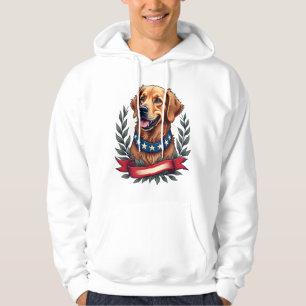 Patriottische Golden Retriever Americana Art T-shi Hoodie