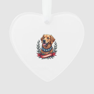 Patriottische Golden Retriever Americana Art T-shi Ornament