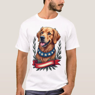 Patriottische Golden Retriever Americana Art T-shi T-shirt