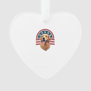Patriottische Golden Retriever Boog Lay-Out Shirt  Ornament