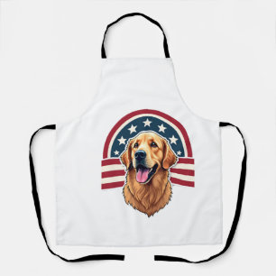 Patriottische Golden Retriever Boog Lay-Out Shirt  Schort
